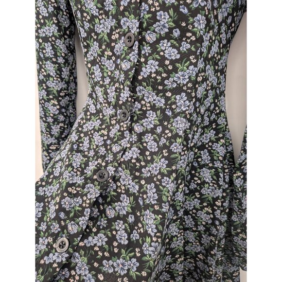 Daisy Street Floral Ditsy Dress Size XS Button Up Prairie Peter Pan Collar Retro - Picture 10 of 13
